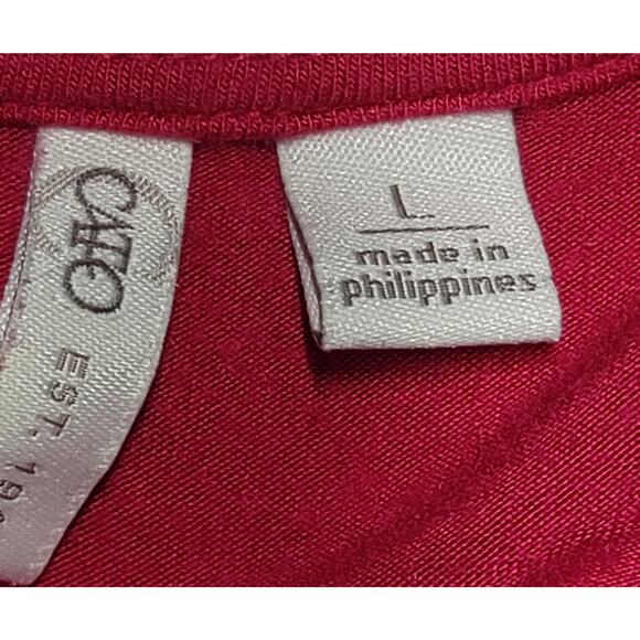 Cato Fuchsia Crisscross V Neck Bell Sleeves Top Large Lightweight Soft Stretchy - Picture 4 of 7